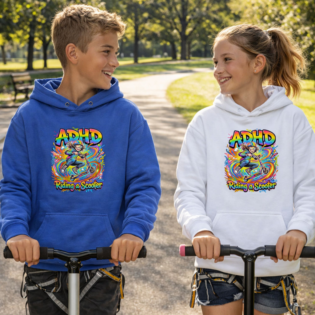 ADHD RIDING a Scooter UNISEX Hoodie