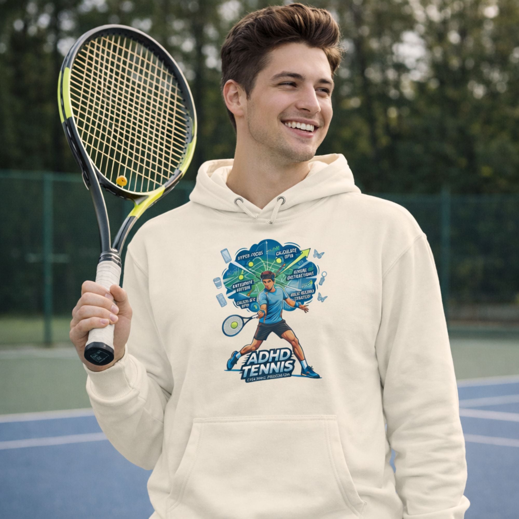 ADHD Tennis Man Hoodie